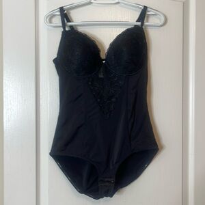 Joan Vass Full Body Shapewear Molded Cup Bodysuit Black Size 1X